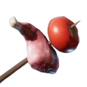 Raw Meat and Tomato Skewer