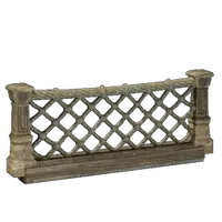 Carved Tropical Wood Fence with Ropes II