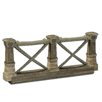Carved Tropical Wood Fence with Ropes I