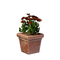 Square Red Flower Pot