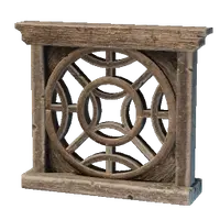 Large Round Carved Window Frame