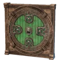 Iron Adorned Round Door