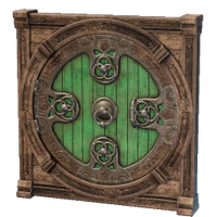 Iron Adorned Round Door