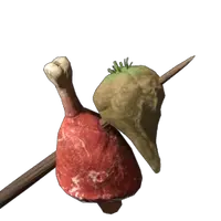 Raw Meat and Forest Beet Skewer