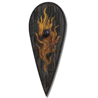Flame Crest Wooden Shield