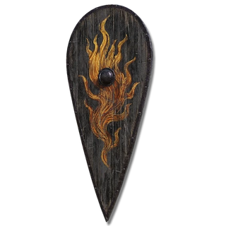 Flame Crest Wooden Shield