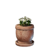 Medium White Flower Pot