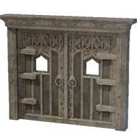 Metal Bound Wooden Double Door