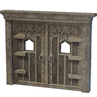 Metal Bound Wooden Double Door