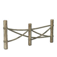 Simple Tropical Wood Fence with Ropes I