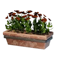 Long Red Wall Flower Pot