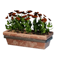 Long Red Wall Flower Pot