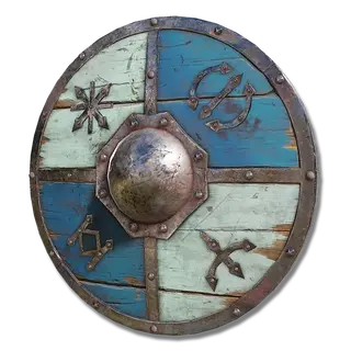 Blue-White Wooden Shield